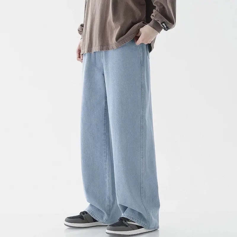MAY様 Maong Pants For Men Straight Leg Denim Jeans Korean Style Fashion