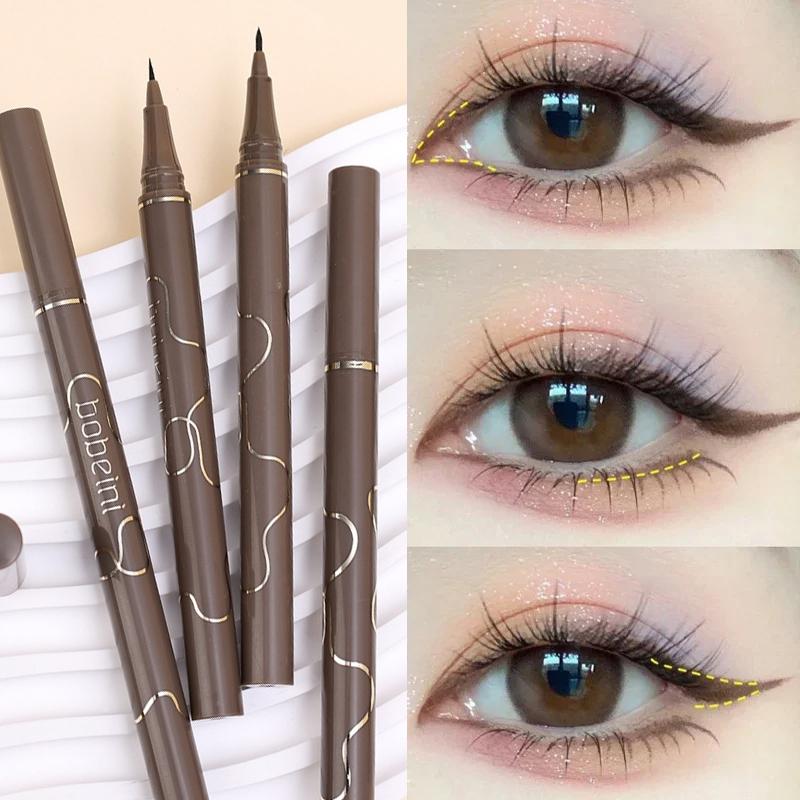 Bút Kẻ Mắt Dạng Lỏng Chống Thấm Nước Siêu Mịn 0.01mm Lâu Trôi Nhanh Khô Mịn Màu Đen Và Nâu Bút Chì Kẻ Mắt Thích Hợp Cho Lông Mi Dưới Trang Điểm Hàn Quốc
