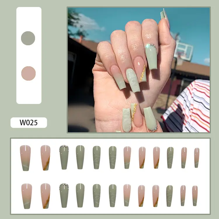 #38 #39 Matcha Green  Wearable Fake Nails