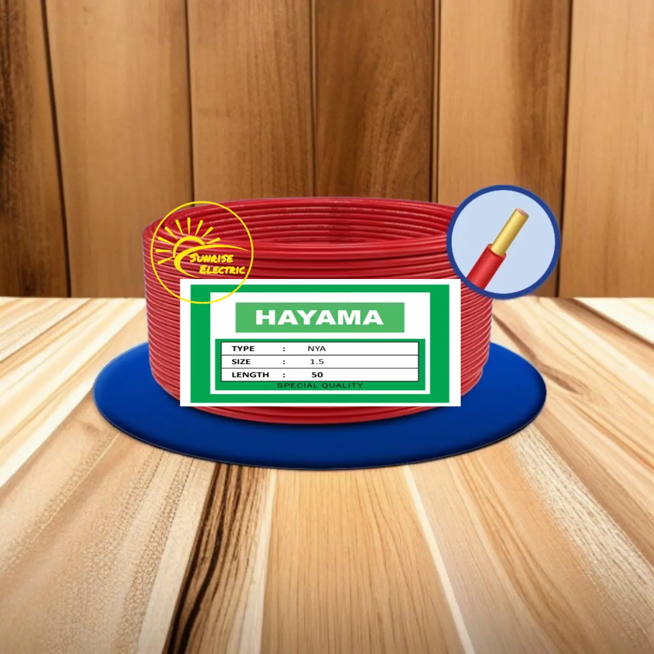 HAYAMA Kabel Listrik NYA 1x1.5 Kawat Besar 50 Yard Special Quality