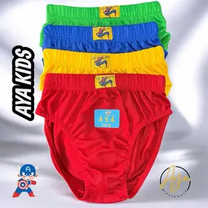 Celana Dalam Anak Laki-Laki LABEL Motif Polos Superhero/Cars series BRAND AYA Bahan Katun.
