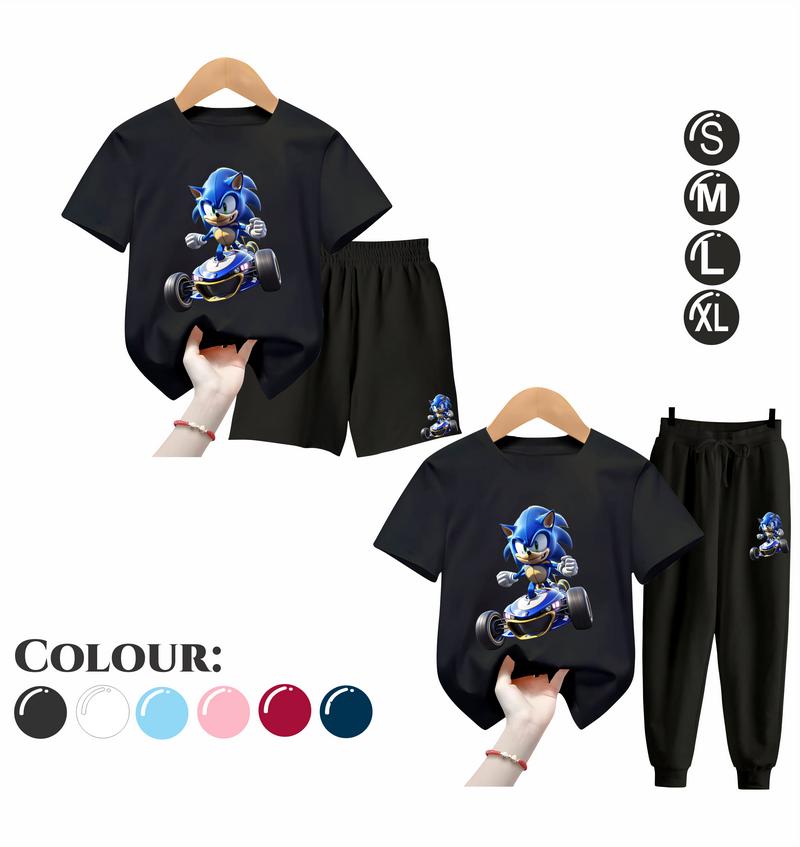 Product Introduction of Baju Setelan Anak Laki Laki - Pakaian Kaos dan Celana Fashion Anak Cowok Usia 5-15 Tahun - Motif SONIC Putih 49