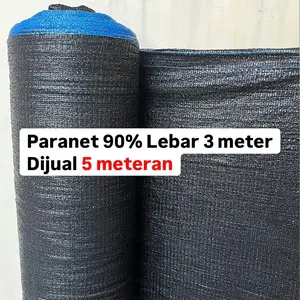 PARANET 90% IMPORT ( Lebar 3 meter x Panjang 5 meter ) Jaring untuk Peneduh / Tirai Outdoor Hitam Penahan Panas Sinar Matahari