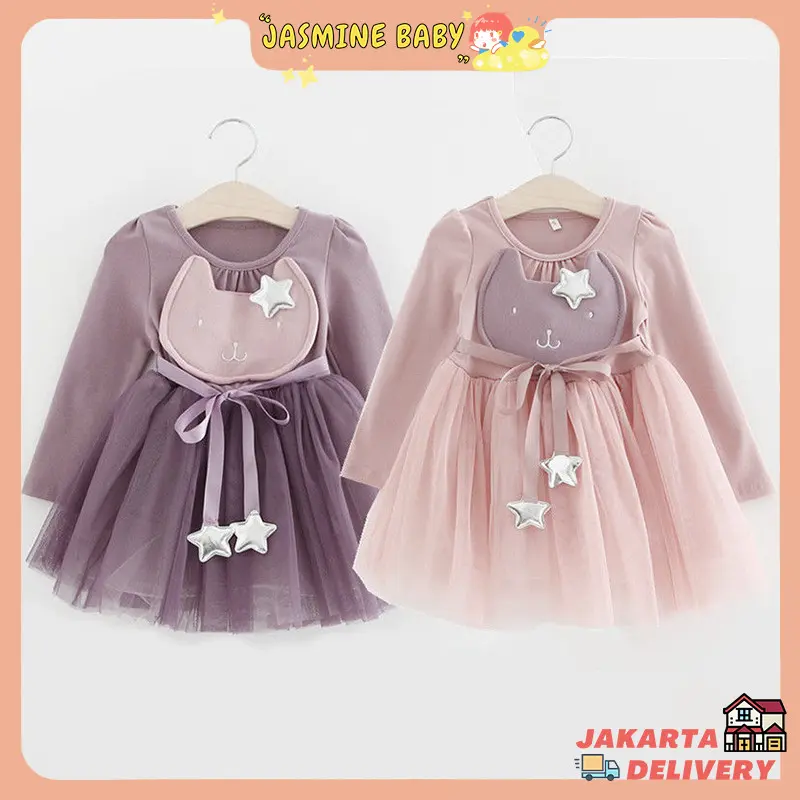 Dress Anak Perempuan Import Dress pesta Anak gaun anak perempuan korean style Pita bintang