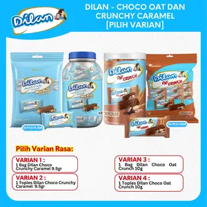 [COD] Dilan - Snack Oat Crunch Chocolate & Crunchy Caramel Mini Pack 25pcs – Pilih Varian | Snack Oat | Cemilan Crunchy | Snack Coklat | Snack Caramel | Snack Anak | Snack Mini Pack - DLN