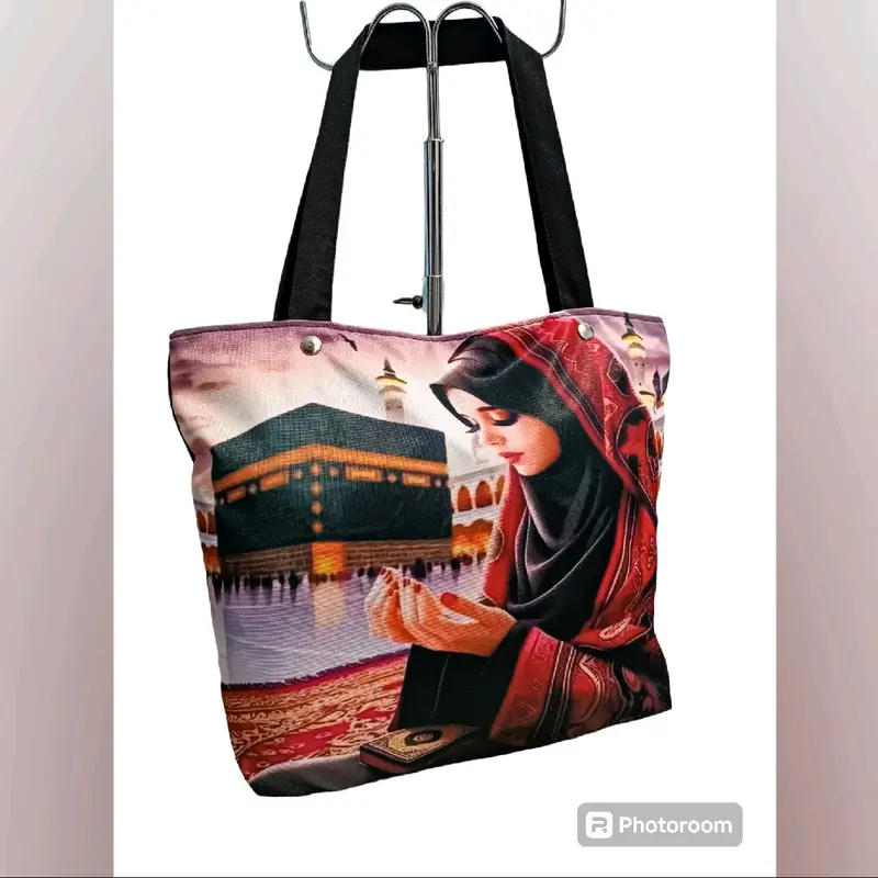Totebag Kanvas Tas pengajian Tas wanita Tas Printing Makkah Series oleh oleh Haji / umroh 2