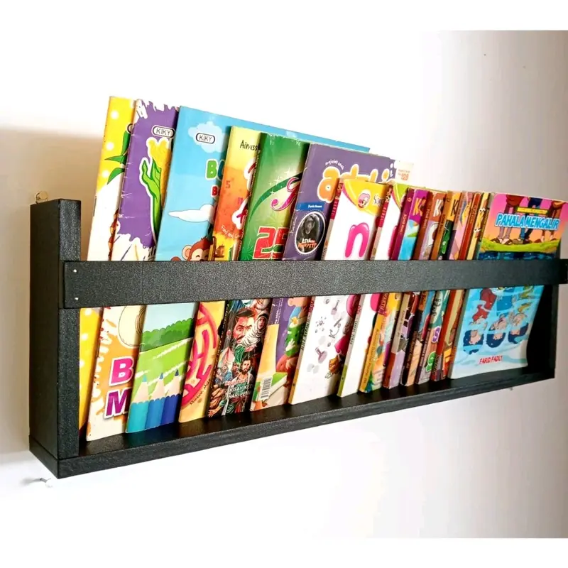 Rak Buku Estetik Warna Hitam Putih Rak Gantung Ambalan Rak Bumbu 0