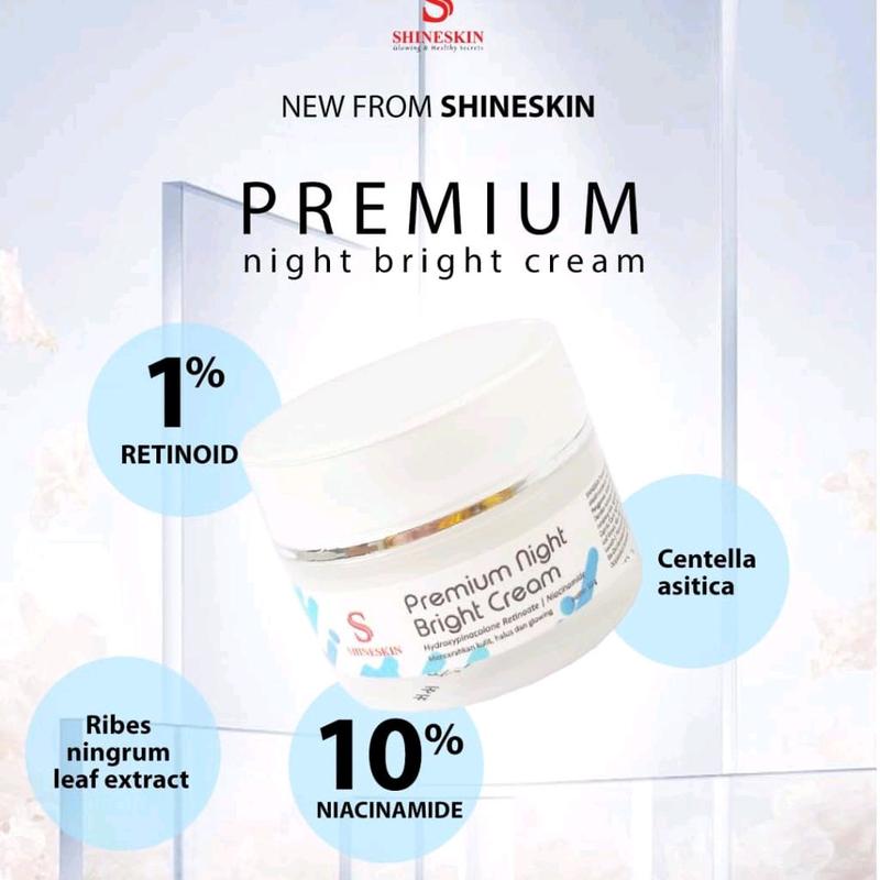 Shineskin Premium night brightening cream Mencerahkan  Wajah Niacinamide 4