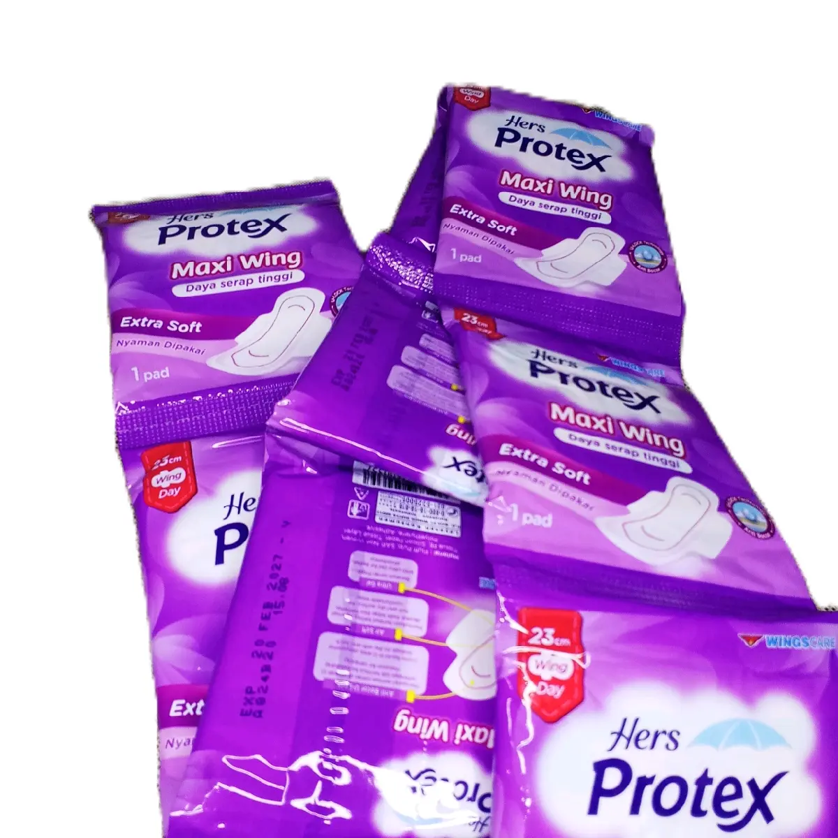 Pembalut Hers Protex Sayap Maxi Wing Ungu 5 renceng 50pcs