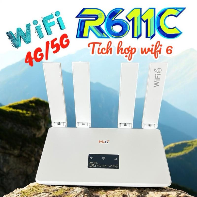  Cục phát wifi từ sim 4G 5G bộ phát wifi 4G tích hợp wifi 6 R611C dùng tất cả các Sim các nguồn điện 