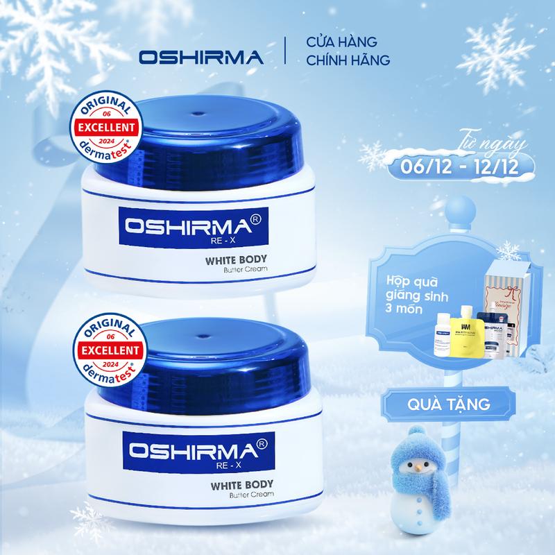   Live Baclyn COMBO 2 hũ Kem Dưỡng Thể Hỗ Trợ sáng Da Oshirma White Body Butter Cream 200 