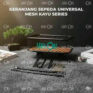 KERANJANG MESH KAYU MTB FIXIE COMMUTER BIKE SEPEDA LIPAT FEDERAL UNIVERSAL Outdoor