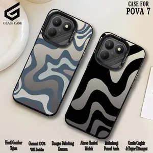 Case Compatible For TECN0 POVA 7 4G / POVA 7 ULTRA 5G SOFTCASE HYBRID IMD PLATE HOLOGRAM PREMIUM SO COOL ( ABSTRAK NEW ) Casing Glossy Terbaru 2025
