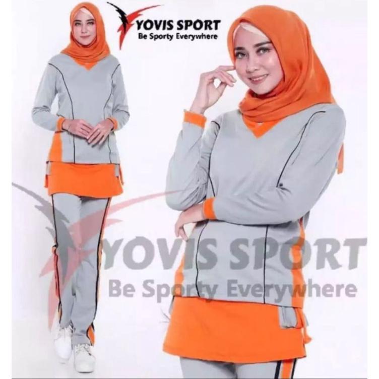 [ JUMBO ] Setelan Senam Celana Rok Yovis Sport Original 3