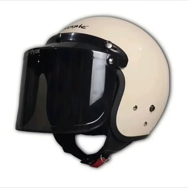 HELM BOGO RETRO CLASSIC Dewasa Busa Tebal Variasi Kaca Datar/Cembung/Pet - Kualitas Super - Motorcycle Sepeda Pelindung cewek 6