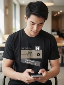 Okella -【Cotton100%】 Kaos katun pria pasang Amerika kaos katun leher bulat atas dicetak fashion kemeja lengan pendek longgar musim panasPakaian Berkualitas kaos  Dasar Pria Kaos Santai Kaos Hipster Kaos yang dicetak t-shirt  Pria&Wanita