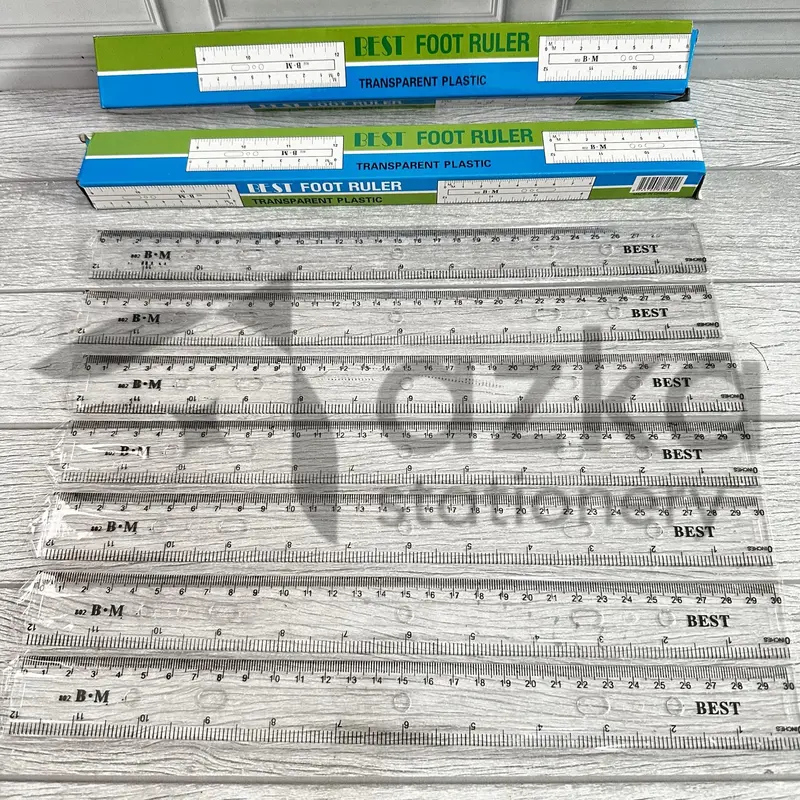 Azka Stationery SELUSIN ( 12 PCS ) Penggaris Plastik Mika 30 Cm 8