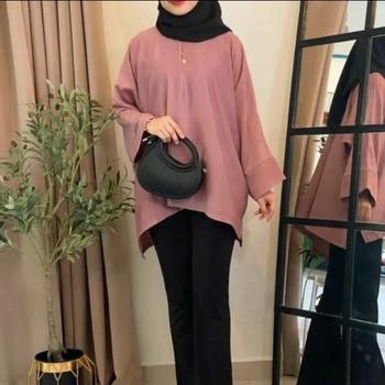 Product Review of Hot selling baggy blouse top ironless cey shirt baju from K**a 1