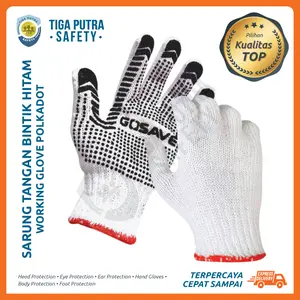 Sarung Tangan Katun Bintik Hitam 6B / Safety Glove Polkadot Gosave