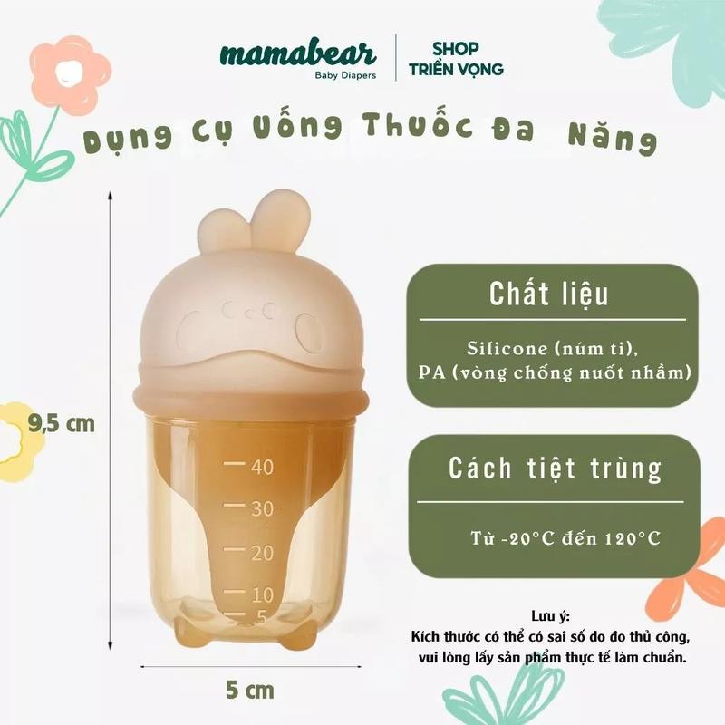 Bình Bón Siro Silicon Chống Sặc Cho Bé, Đầu Ti Mềm, Thân Bình Có Vạch Chia ML Tiện Lợi
