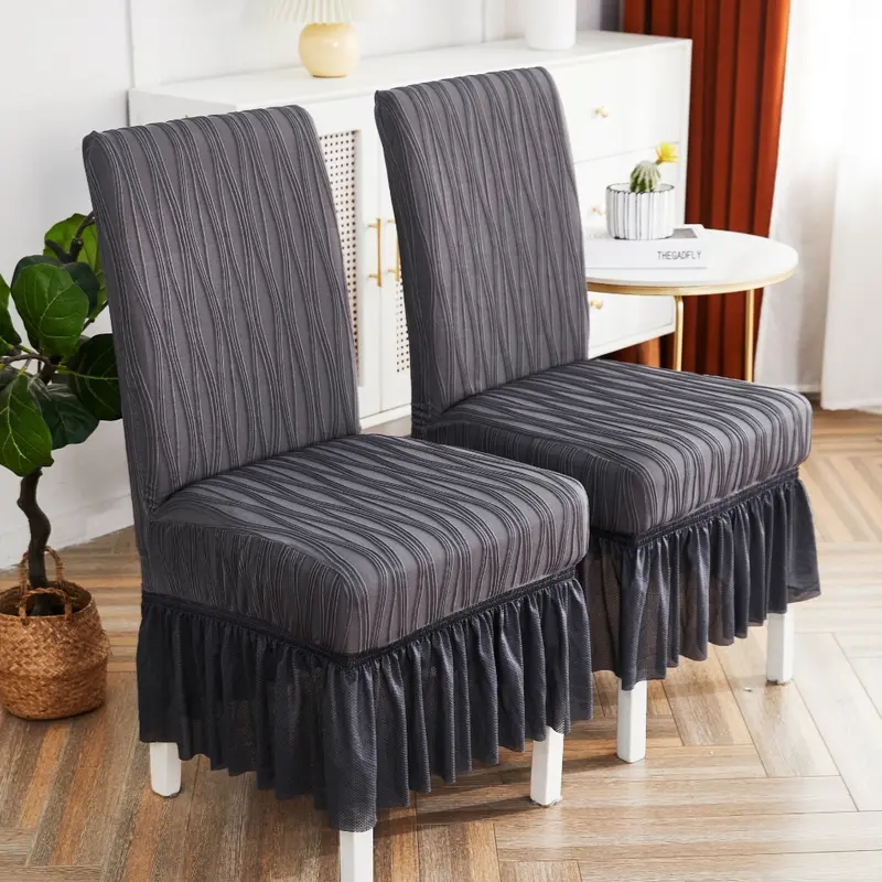 [HARGA PER PCS] Chair Cover Skirt / Penutup Alas Sarung Kursi Elastis Scretch Tebal Mewah Renda Abstract 3
