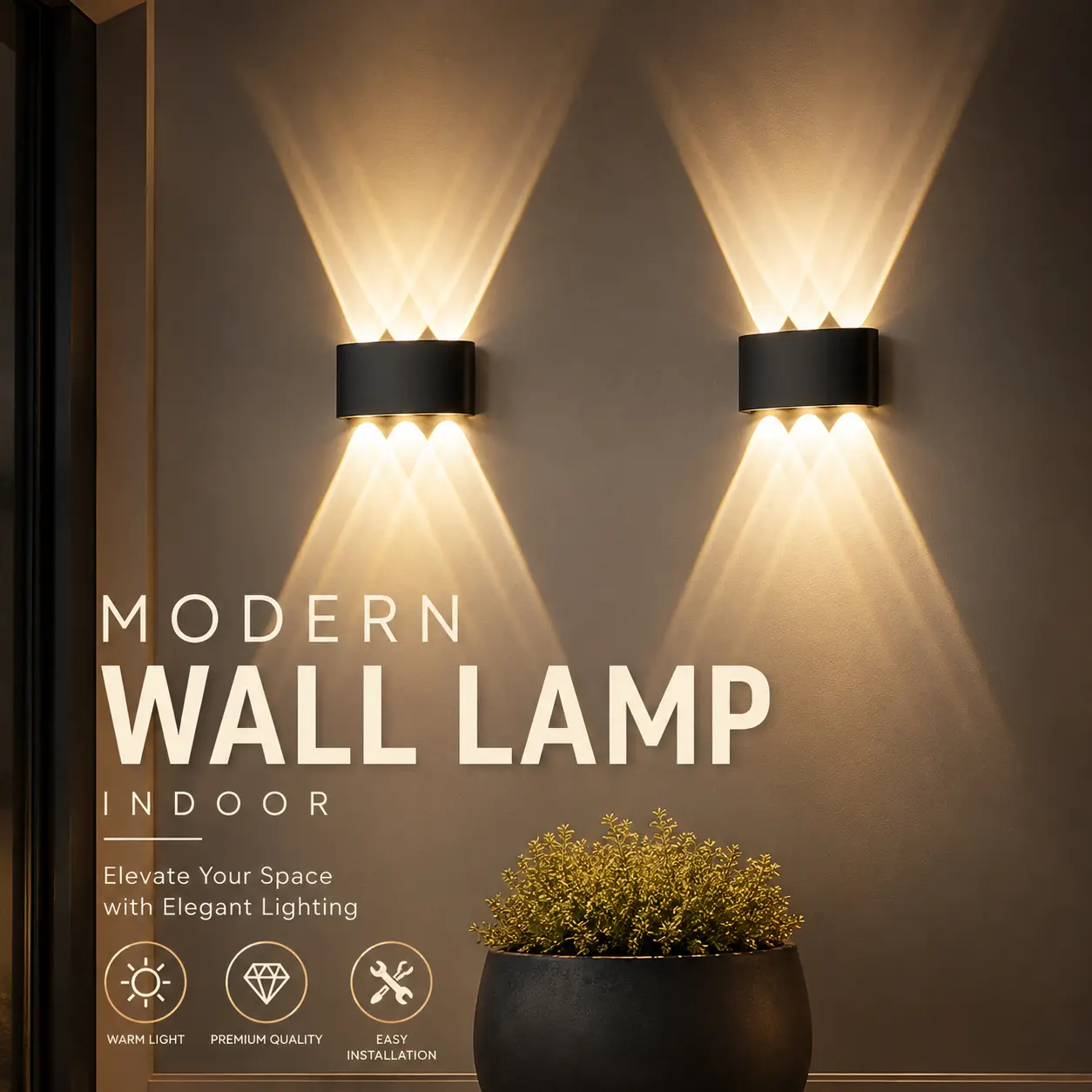 Wall Lamp Lampu Hias Dinding Indoor Dua Arah Minimalis Warm White LED Wall Sconces Modern Indoor Lamp Up Down Wall Mount Lights