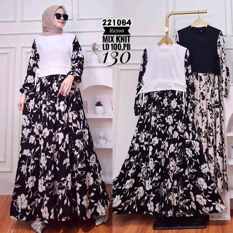 Gamis rajut impoert Premium Bunga 2