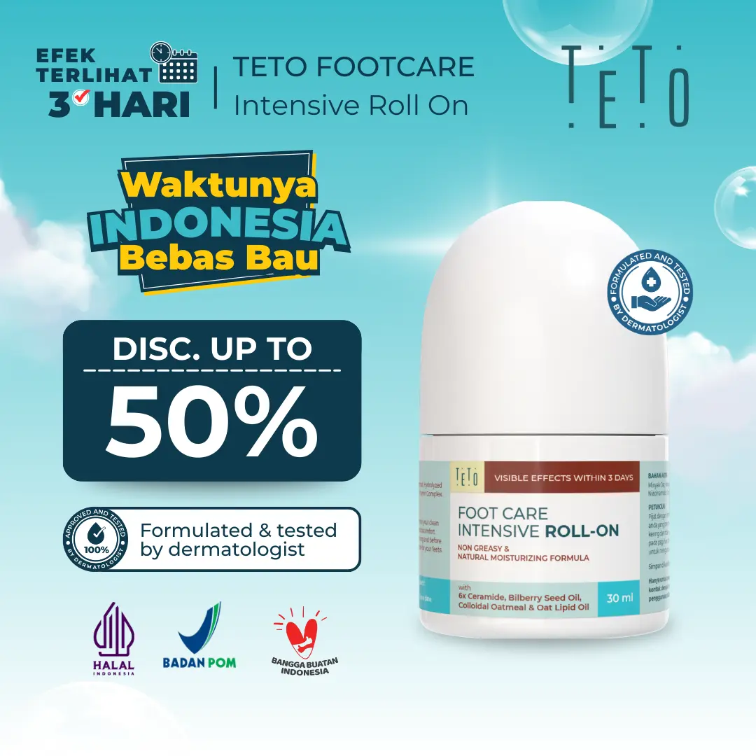 [WIB SALE] TETO Foot Care Intensive Roll On 30ml perawatan memperbaiki kaki kering, kasar & tumit pecah-pecah