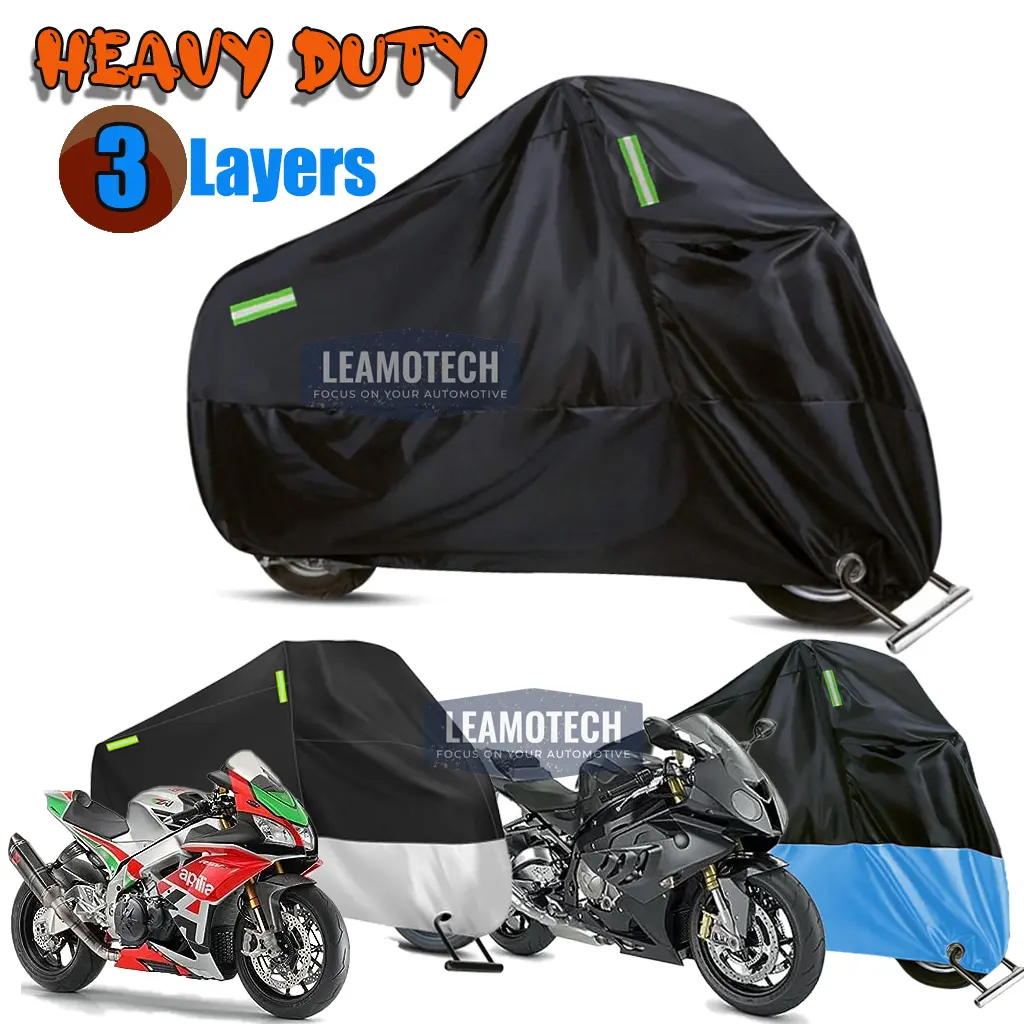 LEAMOTECH Motorcycles Cover 3 Layers Waterproof Cover Motor Outdoor Anti-Dust UV Protective Motorbike Cover Universal Premium Motorcycles  Accessories Motorcycles Clothing Hoods Automotive