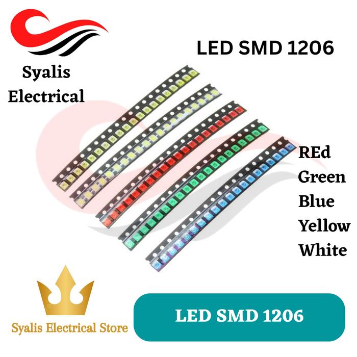 Jual [10pcs] LED SMD 1206 lampu smd merah kuning hijau biru putih red ...