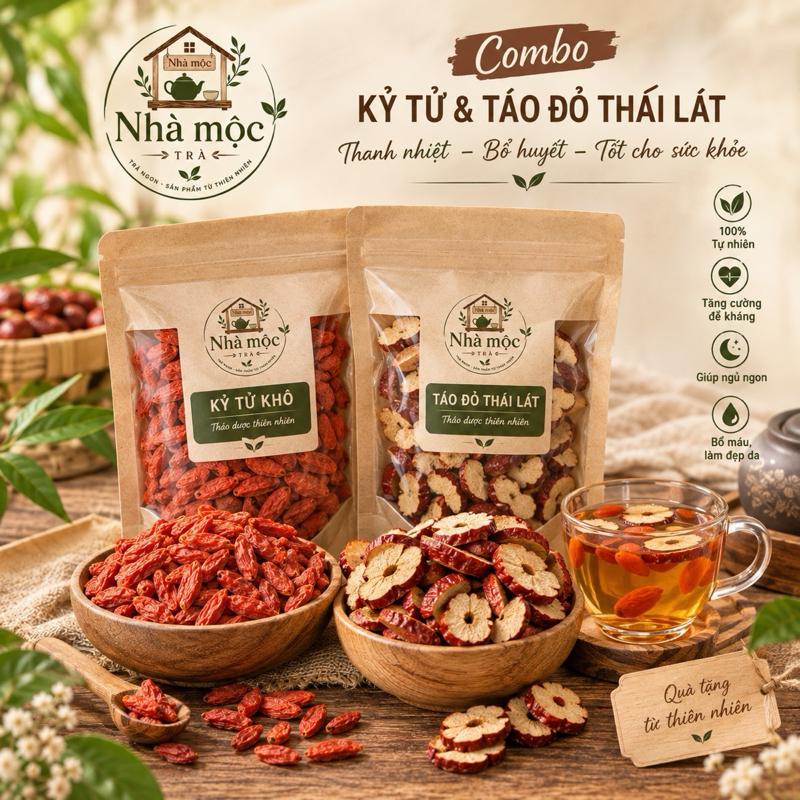 Combo 100gr táo đỏ thái lát + 100gr kỉ tử