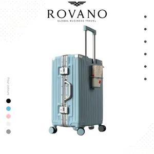 ROVANO Koper 20 inch 24 inch Custom Nama TSA Lock  Roda 360° Aluminium Frame Ringan Anti Pecah M106 Kabin