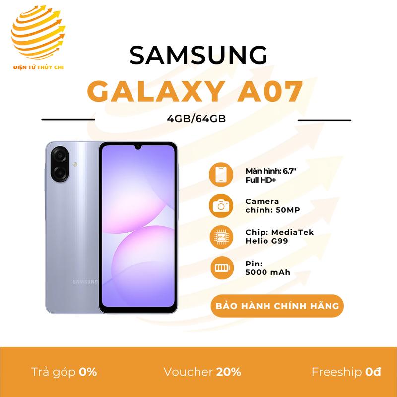 Điện thoại Samsung A07 4G 4GB 64GB - Hàng Chính Hãng