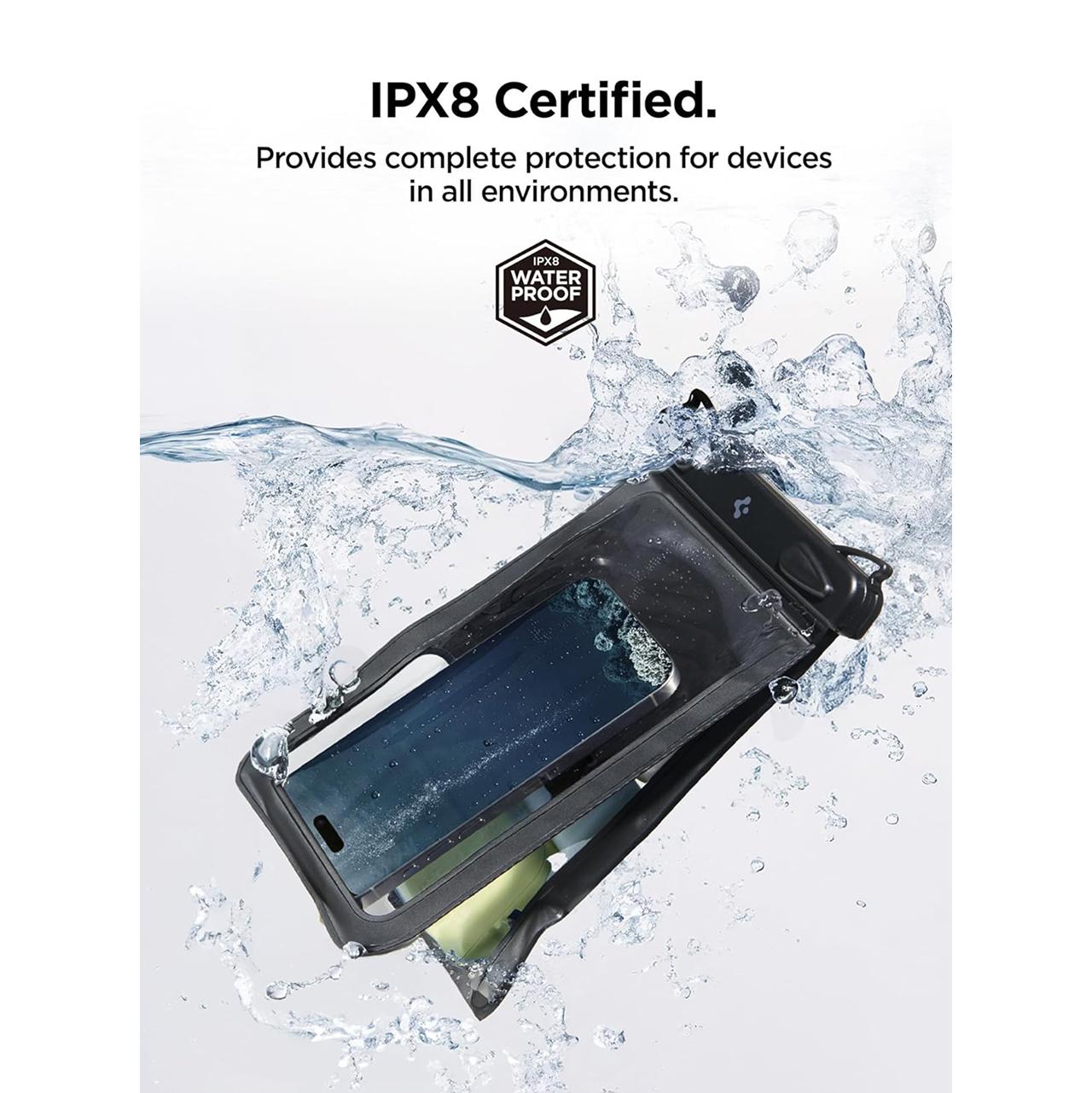 Spigen WaterProof Case Pouch Dual A603 Aqua Shield Waterproof Phone Case - Black ACS09745