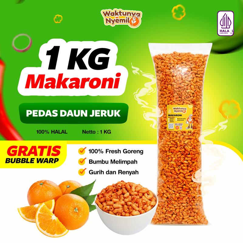 1 BALL MAKARONI BANTAT 1KG RASA PEDAS DAUN JERUK Food Snacks Pedas ...