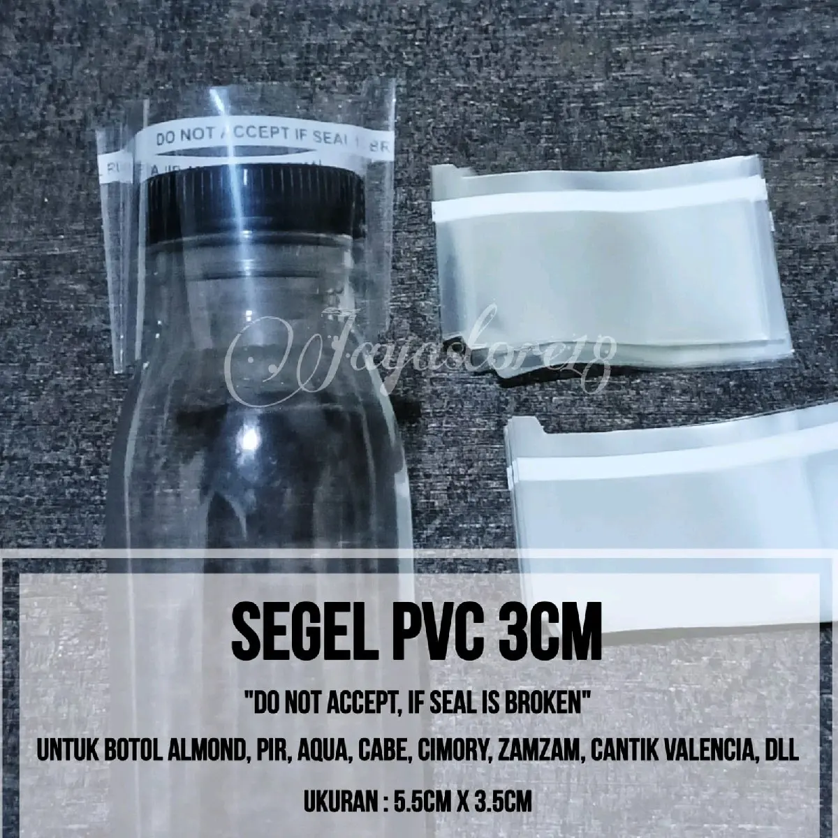 SEGEL PLASTIK PVC BOTOL 3CM 3.5CM UNTUK TUTUP BOTOL AQUA MARJAN ALMOND 250ML 500ML 1LITER DLL 5.5cm x 3.5cm SEGEL PLASTIK MURAH JAYASTORE18