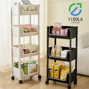 YIDOLA COD Rak Dapur 5 Susun Dengan Roda Dorong Bahan Plastik Tebal Serbaguna untuk Penyimpanan Efisien dan Mobilitas Mudah