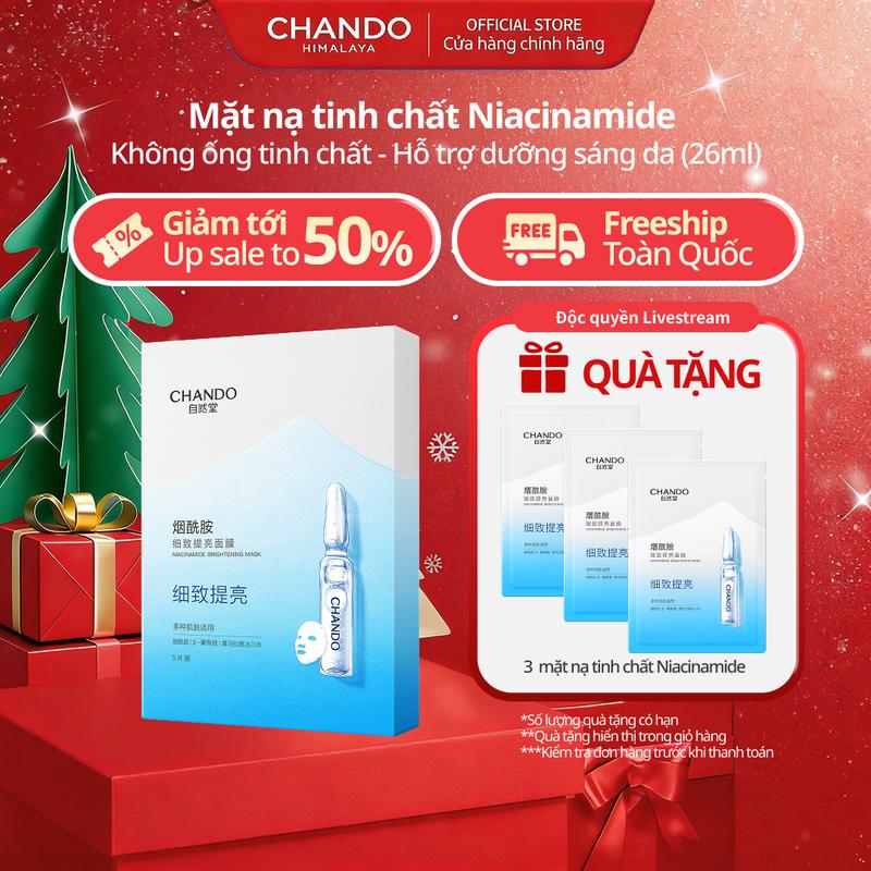 EX - LIVESTREAM MẶT NẠ TINH CHẤT NIACINAMIDE 26ML CHANDO HIMALAYA HÀNG CHÍNH HÃNG KHÔNG KÈM ỐNG SERUM