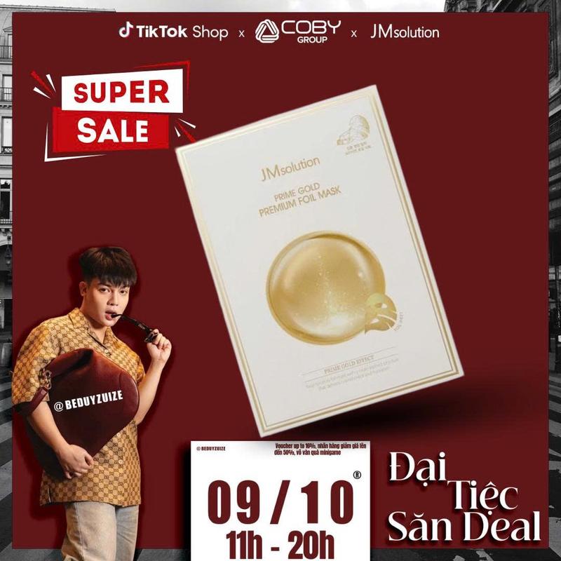 [JMsolution] Mặt Nạ Tinh Chất 24k Prime Gold Premium Foil Mask 35ml Nâng Cơ, Chống Lão Hóa, Cấp Ẩm Dịu Nhẹ Hộp 10 Miếng