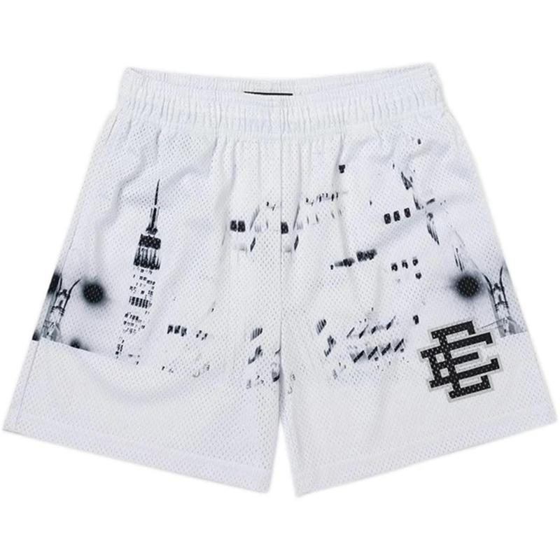 2024 Vintage Sky Shorts Basic New York City Skyline Ee Sports Basketball Sweatpants Workout Mesh Training Daily Commute Summer Quarter Pants For Men And Women 3