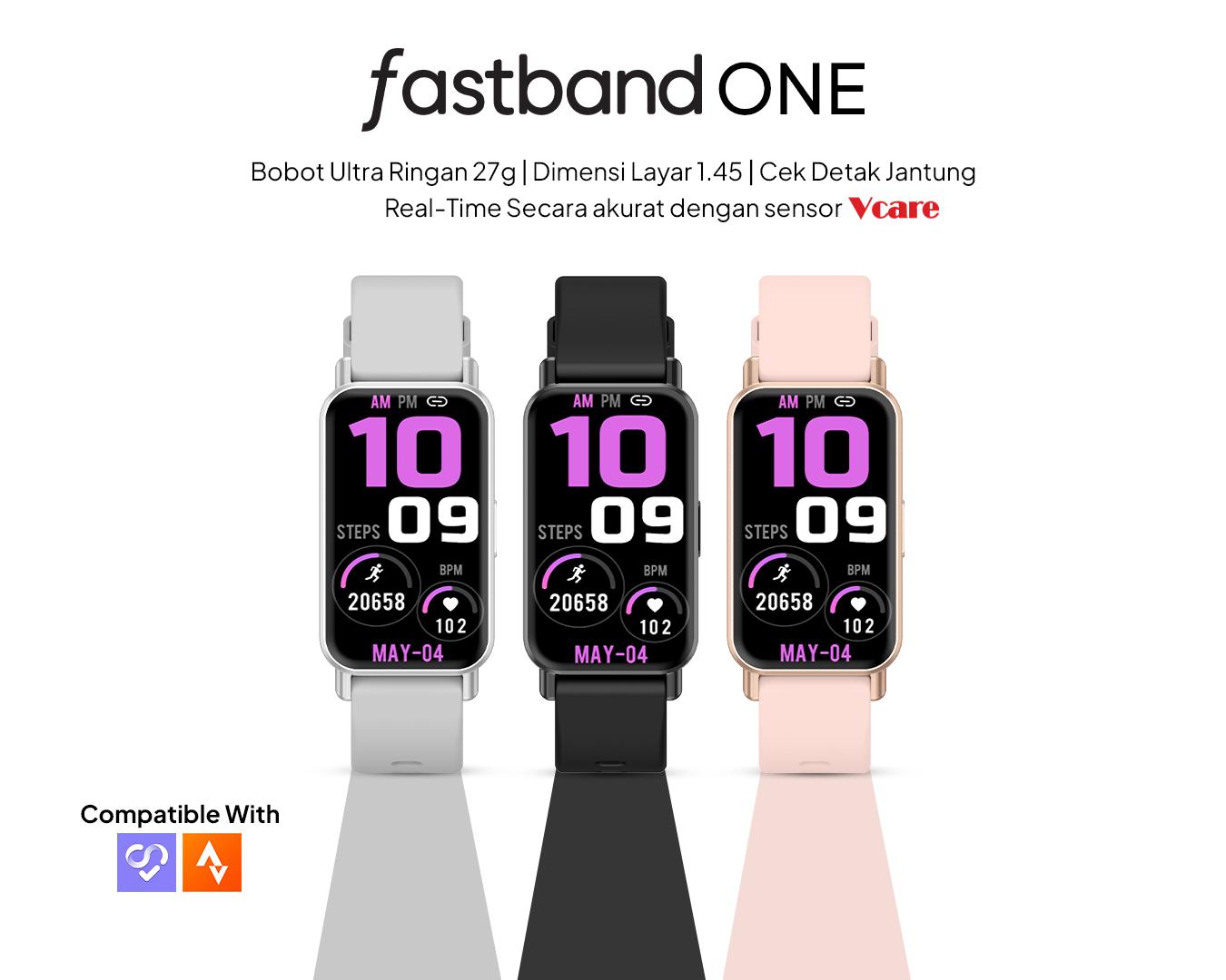 【COD+Garansi 12 Bulan】IDOTIME & fastband ONE Jam Tangan Pintar Wanita  ROSEGOLD Jam Running & Lari Pace  Ringan Nyaman Dipakai  Heart Rate Monitor & Health Tracking  Layar Sentuh Bluetooth  Bisa Ganti Wallpaper  Sync Strava  Da Fit App  IP68 Waterproof