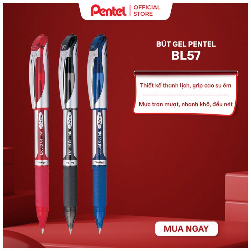 Bút Ký Pentel Energel BL57 Ngòi 0.7mm - Mực Gel Nhật Bản Siêu Mượt, Nhanh Khô 1/3 Giây