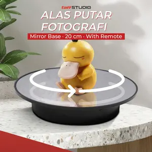 TaffSTUDIO Alas Putar Mini Studio Live Produk Sampel Video Fotografi Mirror Rotating Display 20cm 16Cm 13cm Hitam Putih Kaca Camera Accessories Kamera