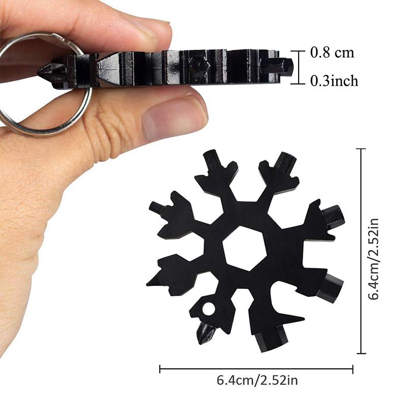 Móc Khóa Spanner Bông Tuyết, KIPRUN, 18 trong 1, Đa Chức Năng, Móc Chìa Khóa Cờ Lê Đi Bộ Đường Dài Ngoài Trời, Bỏ Túi, Đa Năng, Sinh Tồn Cắm Trại, Dụng Cụ Cầm Tay 2