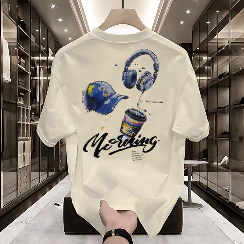 A0273 Vietnam Cao cấp Áo thun tay ngắn in chất liệu cotton nguyên chất 2025 mùa hè phong cách Hàn Quốc hợp thời trang rộng rãi cho nam và nữ Phong cách thời trang