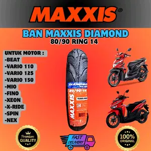 Ban Luar Maxxis Diamond MA-3DN 80/90-14 Tubeless Ban Sepeda Motor Matic Motif Berlian
