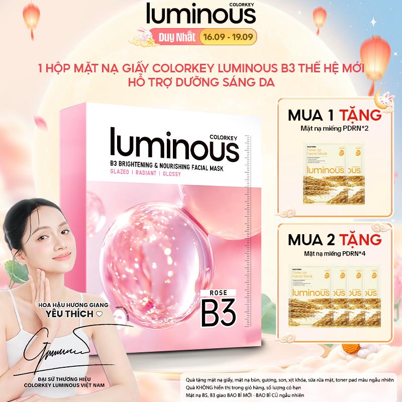 1 Hộp 10 Miếng Mặt Nạ Giấy Colorkey Luminous B3 Thế Hệ Mới, Hỗ Trợ Dưỡng Sáng…
