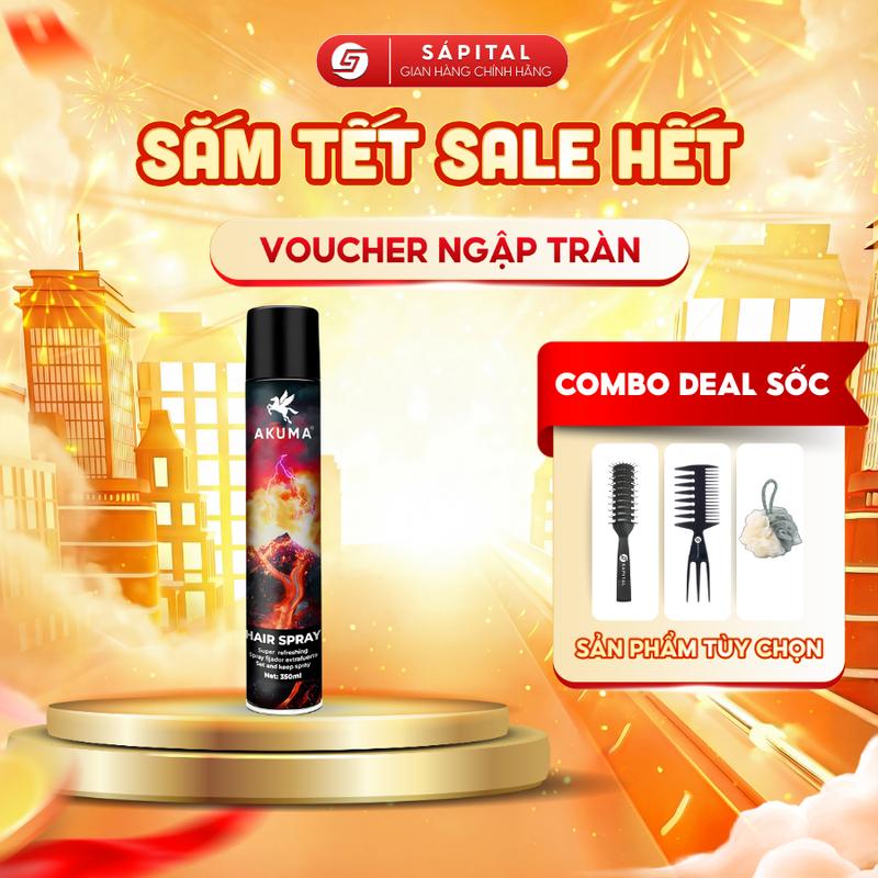 Gôm xịt tóc Akuma | Định hình form tóc dành cho nam&nữ Độ giữ nếp lên tới 24H Hương nước hoa Dễ dàng gội rửa