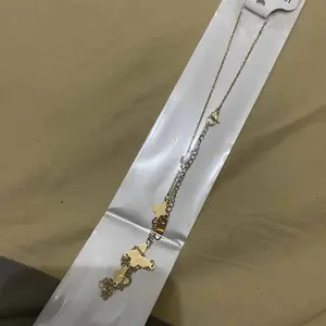 Kalung liontin kupu-kupu rumbai anti karat dan tahan aus yang biasa digunakan oleh wanita anggun Gold Rantai Stainless