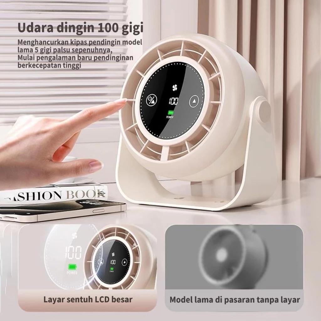 Kipas Meja Kantor Mini USB Terbaru 2026 dengan Sirkulasi Udara, Baterai Isi Ulang 3000mAh, Tahan Lama dan Portabel, Layar Sentuh LED, Dapat Diputar, Mode Senyap, 100 Kecepatan, Sirkulasi Udara 360° Kipas Meja Kantor Mini USB Terbaru 2026 dengan Sirkulasi Udara, Baterai Isi Ulang 3000mAh, Tahan Lama dan Portabel, Layar Sentuh LED, Dapat Diputar, Mode Senyap, 100 Kecepatan, Sirkulasi Udara 360°